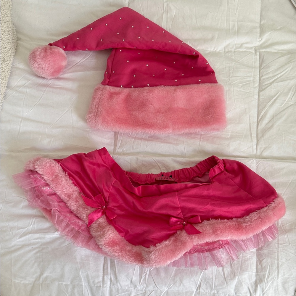 Victoria's Secret Pink Santa Hat and Skirt Set